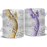 Personalized Butterfly Mug Gem Drawing Style