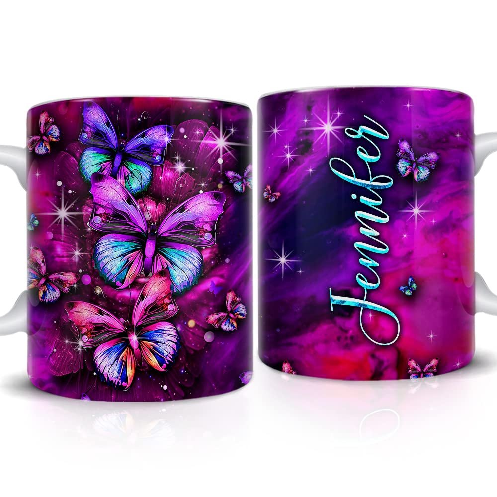 Personalized Butterfly Mug Glitter Drawing