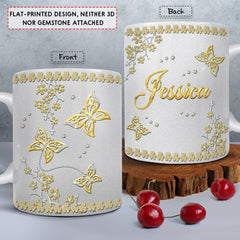 Personalized Butterfly Mug Golden Butterfly