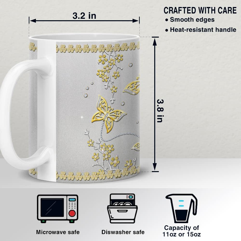 Personalized Butterfly Mug Golden Butterfly