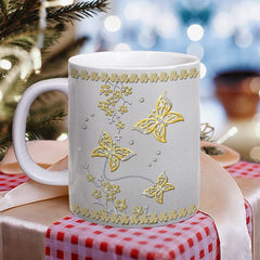 Personalized Butterfly Mug Golden Butterfly