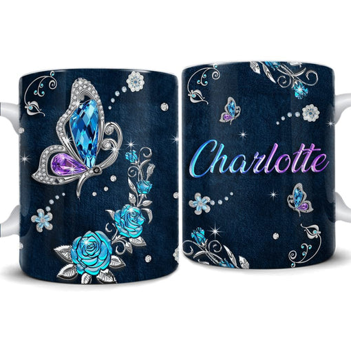 Personalized Butterfly Mug Jewelry Art