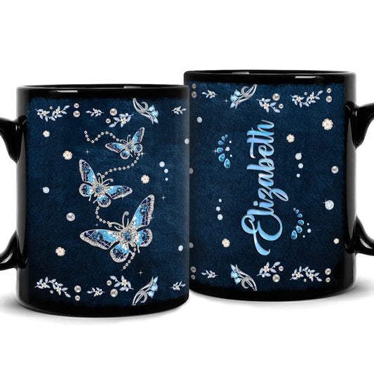 Personalized Butterfly Mug Jewelry Style Art