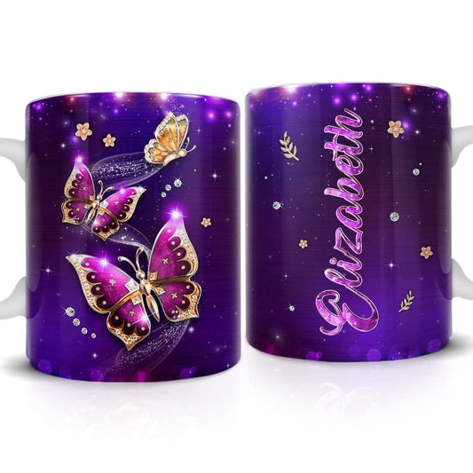 Personalized Butterfly Mug Jewelry Style