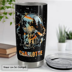 Personalized Camping Tumbler Wolf Forest Picnic Style Best Gift