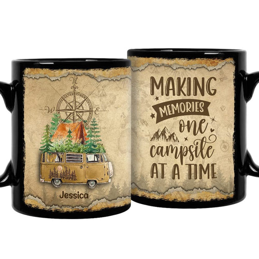Personalized Camping Van Mug Vintage Style