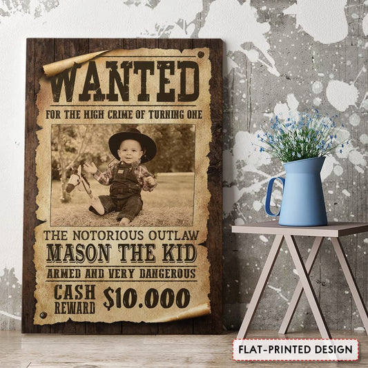 Personalized Canvas Birthday Sign Cowboy Room Decor