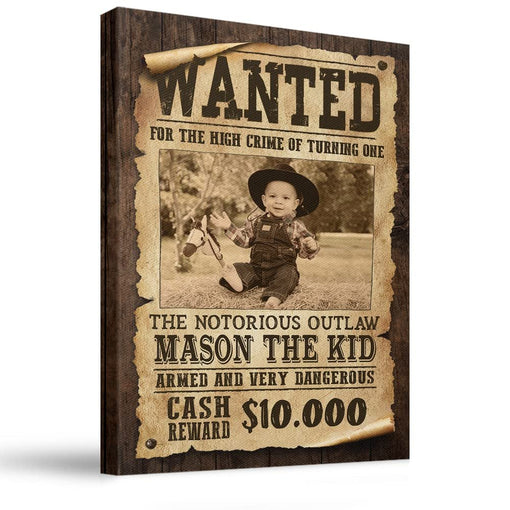 Personalized Canvas Birthday Sign Cowboy Room Decor