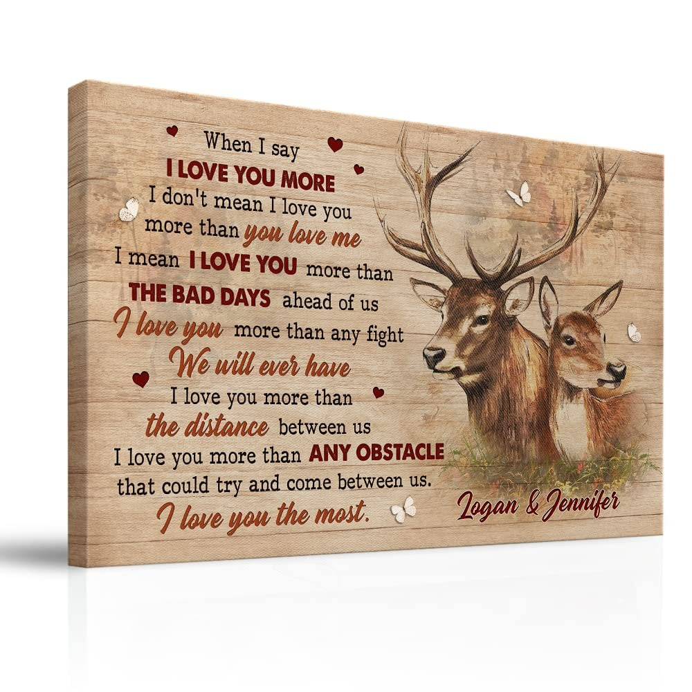 Personalized Canvas Deer Couple When I Say I Love You
