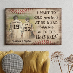 Personalized Canvas For Baseball Couple Arts