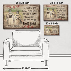 Personalized Canvas For Baseball Couple Arts