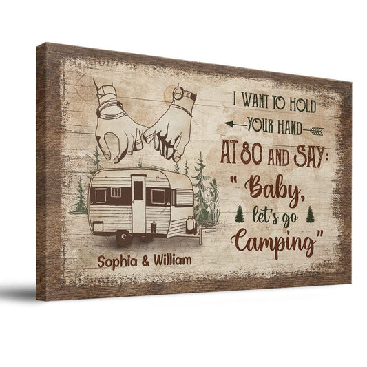 Personalized Canvas For Couple Baby Let Go Camping