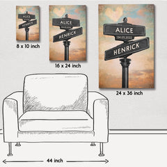 Personalized Canvas For Couple Lovers Crossroads