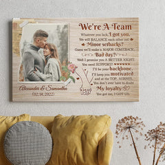 Personalized Canvas For Couple We Are A Team