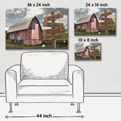 Personalized Canvas For Family American Barn Flag