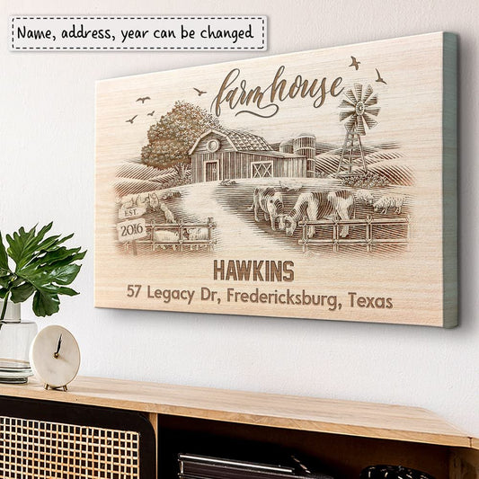 Personalized Canvas For Family Farmhouse Homestead