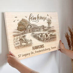 Personalized Canvas For Family Farmhouse Homestead