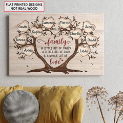 Personalized Canvas For Family Tree Of Hearts Arts