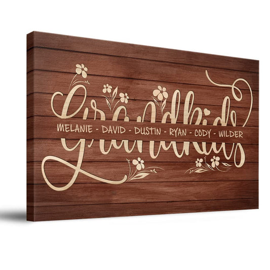 Personalized Canvas For Grandparents Grankids Multiple