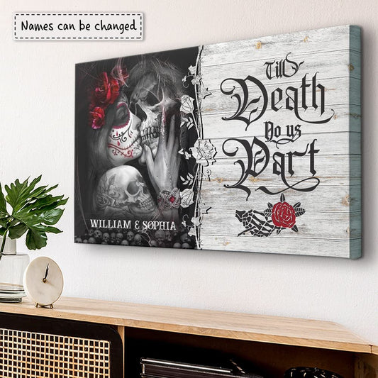 Personalized Canvas For Skull Lover Couple