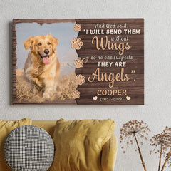 Personalized Canvas Memorial Dog I Will Send Them Without Wings