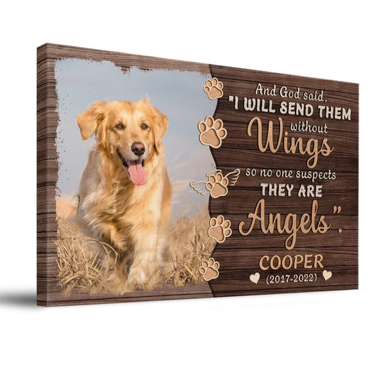 Personalized Canvas Memorial Dog I Will Send Them Without Wings