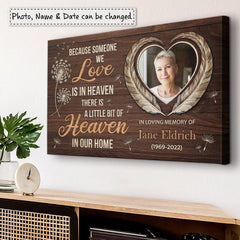Personalized Canvas Memorial Gifts A Little Bit Heaven In Home