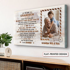Personalized Canvas Photo Frame Kids And Grandpa