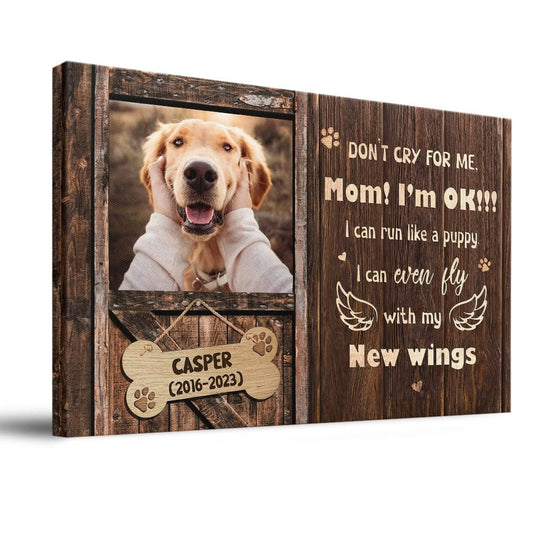 Personalized Canvas Photo Of Dog Memorial Gift