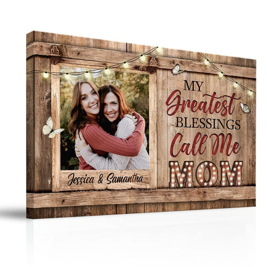 Personalized Canvas Photo Of Mom For Mother And Daughter