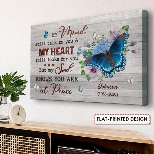 Personalized Canvas Sympathy Butterfly Art Print Memorial