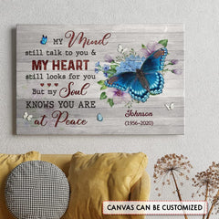 Personalized Canvas Sympathy Butterfly Art Print Memorial