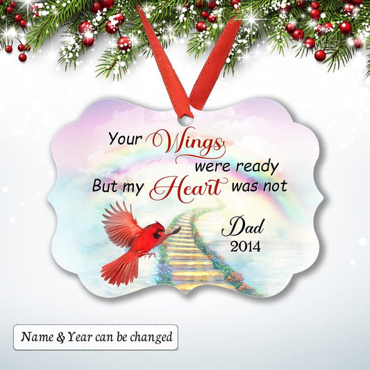 Personalized Cardinal Memorial Ornament Your Wings Were Ready