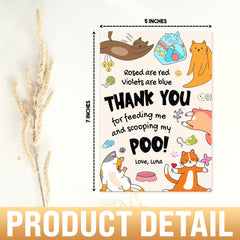Personalized Cat Mom Greeting Card Thank You For Feeding Me