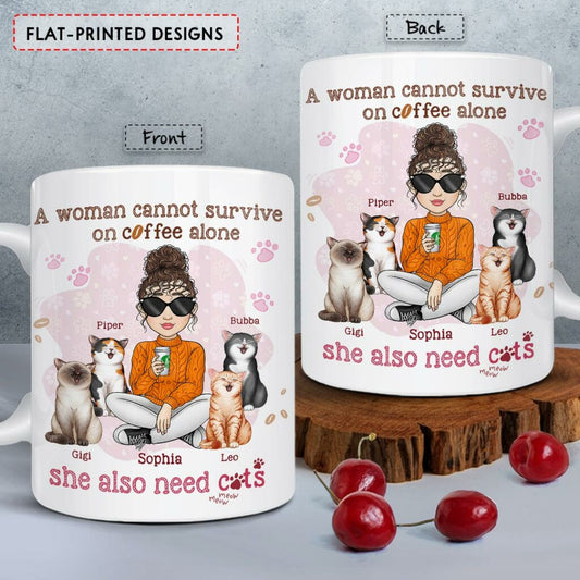 Personalized Cat Mom Mug Cute Cats Mug for Girl