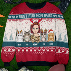 Personalized Cat Mom Ugly Sweatshirt Gift for Women