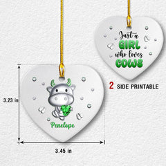 Personalized Ceramic Cow Lover Ornament Jewelry Style