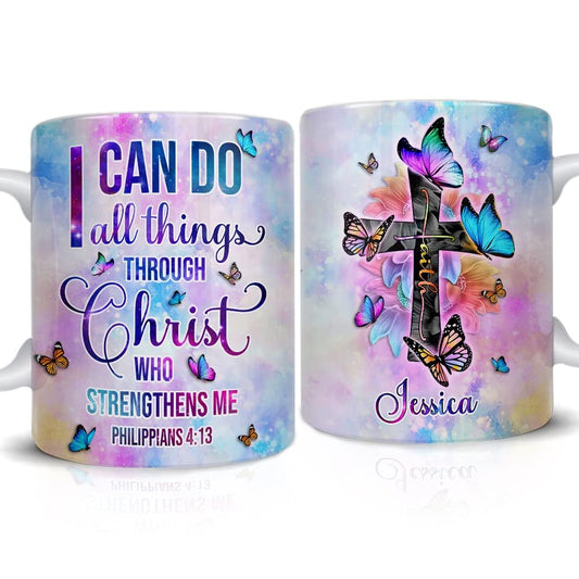 Personalized Christian Mug Bible Butterfly
