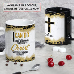 Personalized Christian Mug Bible Verse Marble Drawing