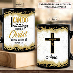 Personalized Christian Mug Bible Verse Marble Drawing