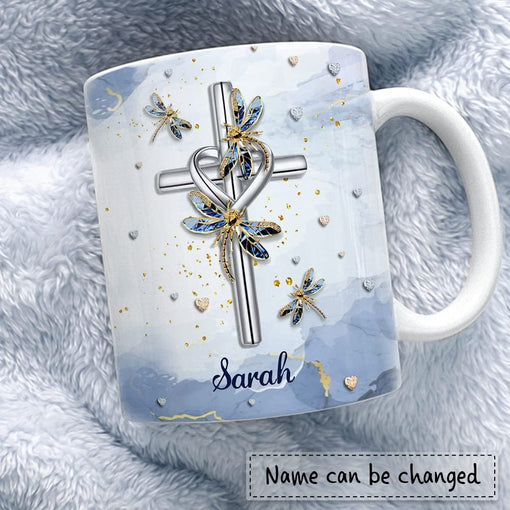 Personalized Christian Mug Dragonfly