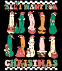 Personalized Christmas T-Shirt All I Want For Christmas