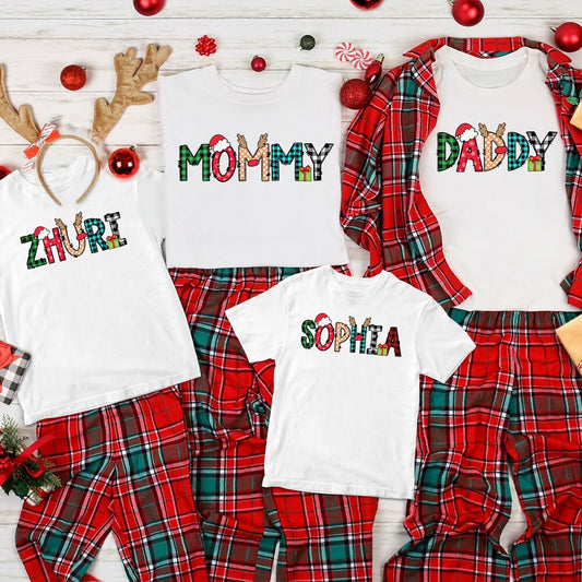 Personalized Christmas T-Shirt Custom Family