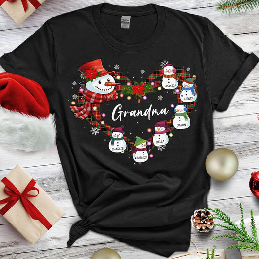 Personalized Christmas T-Shirt Custom Grandma And Nana
