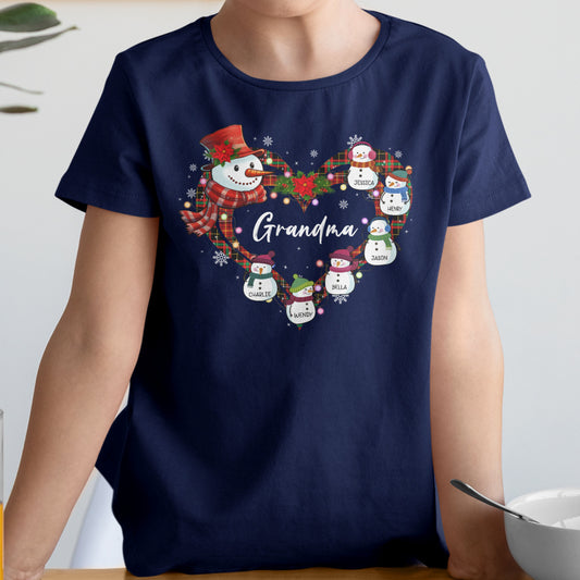Personalized Christmas T-Shirt Custom Grandma And Nana