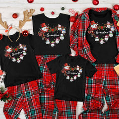 Personalized Christmas T-Shirt Custom Grandma And Nana