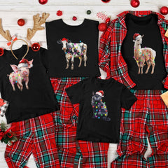 Personalized Christmas T-Shirt Decorated With Animal Shapes