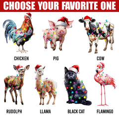 Personalized Christmas T-Shirt Decorated With Animal Shapes