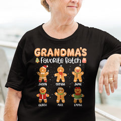 Personalized Christmas T-Shirt Grandma's Favorite Batch