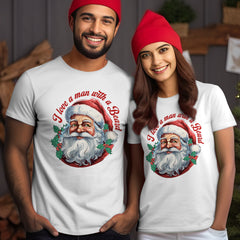 Personalized Christmas T-Shirt I Love A Man With A Beard